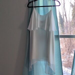 BCBGeneration Ivory Spaghetti Strap Adjustable Chiffon Dress